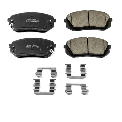 Image of PowerStop Front Brake Pads for Hyundai Sonata 2015 - Z17 Ceramic Brake Pads with Installation Hardware, 17-1803