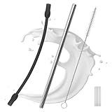 Milchschlauch Kompatibel mit Siemens EQ6, Ersatzteil von EQ6 Milchschlauch Edelstahles Milchrohr und Reinigungsbürste Set mit Siemens EQ6 Plus S700 Series, Bosch Veroaroma Kaffeevollautomat