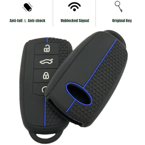 Key Fob Holder for Jaecoo 7, Car Key Cover for for Chery Jaecoo J8 J9 Tiggo 8 Pro Tiggo 8plus 5 Plus 7pro Tiggo 7 Pro Max Omoda 5 C5, 4 Buttons Silicone Key Case Protector (Blue) - Image 2