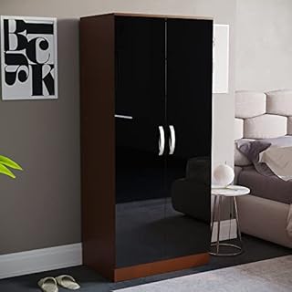 Amazon Brand - Movian Hulio 2 Door Wardrobe, Black, 170 x 76 x 47 cm