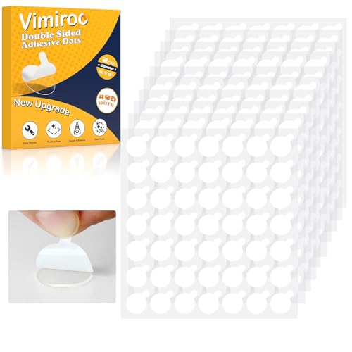 Vimiroo Double Sided Sticky Tack – 490pcs Easy to Peel Sticky Dot,Clear Removable Balloon Glue Poster Dots for Crafts, Posters, Balloons, and DIY Projects