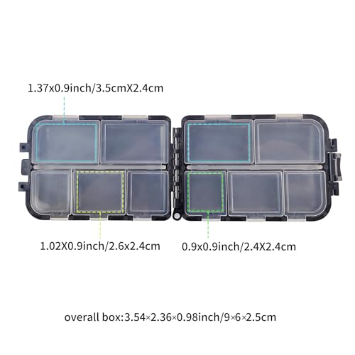 2PC-Aventik Fishing Tackle Box Tackle Utility Boxes Plastic Box Storage Organizer Box Fishing Tackle Storage(Hook box-10C)
