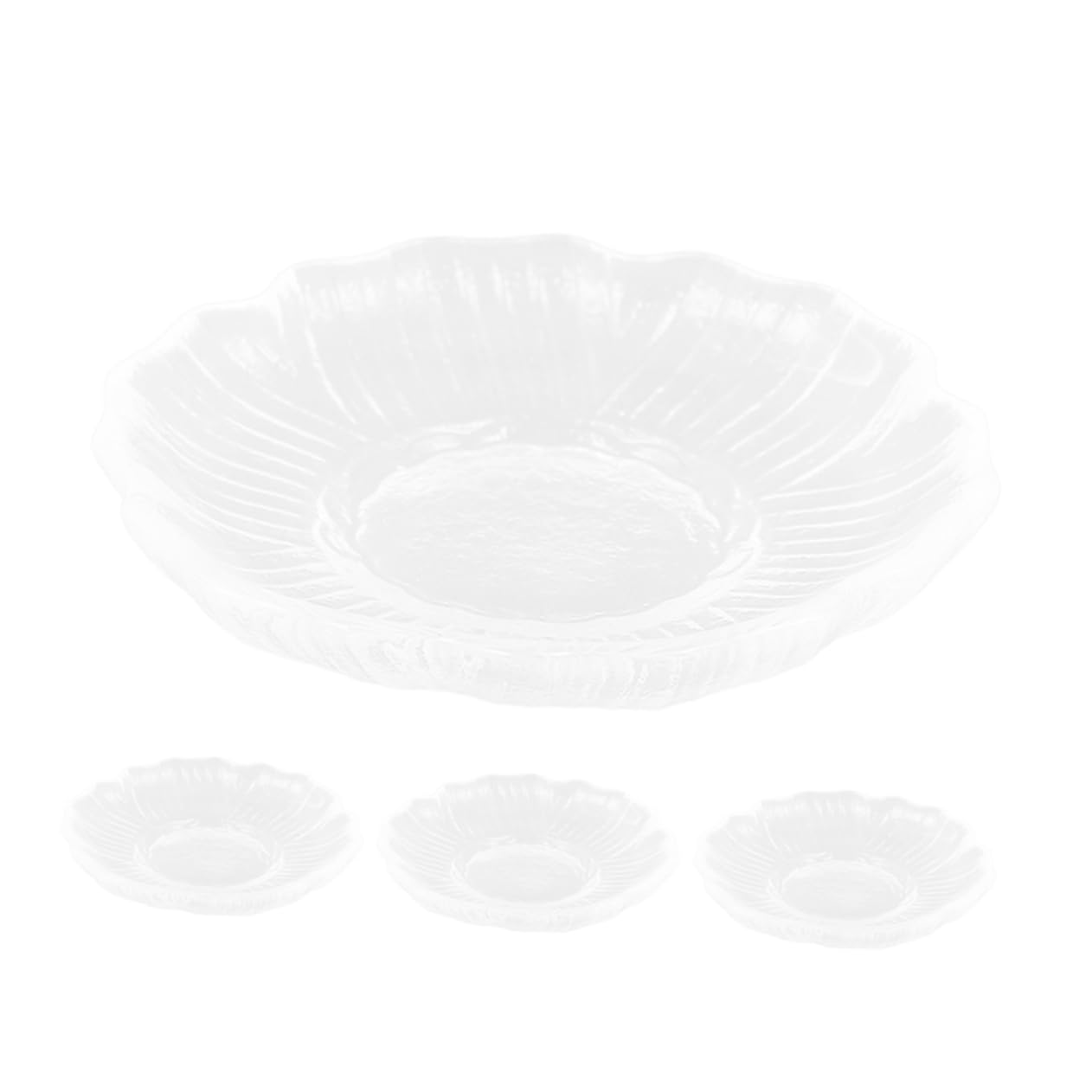 Cabilock 4pcs Clear Glass Tea Saucer Elegant Dessert Plates for Serving Snacks Fruits and Coffee Cups Stylish Minimalist Design for Home and Restaurant Use