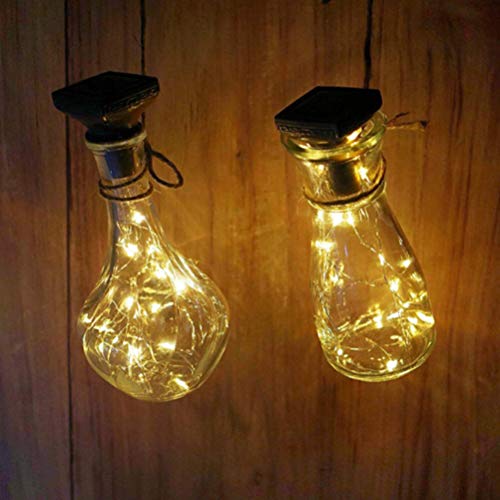 Luces De Hadas Para Botellas Solar 20 LED Decoración Versátil Para Frascos De Vino Manualidades Y Más Ideal Para Interiores Y Exteriores Con Carga Solar Y Cable Flexible