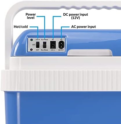 electriQ 24l Portable Hot Cold Electric Cool Box with 12v and Mains Plug