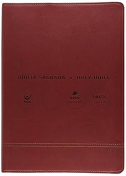 Portuguese/English Bible, Bi-Lingual, Brazilian, Burgundy Imitation Leather. Bíblia NVI Bilíngue Portugues-ingles - Capa Luxo Vermelha