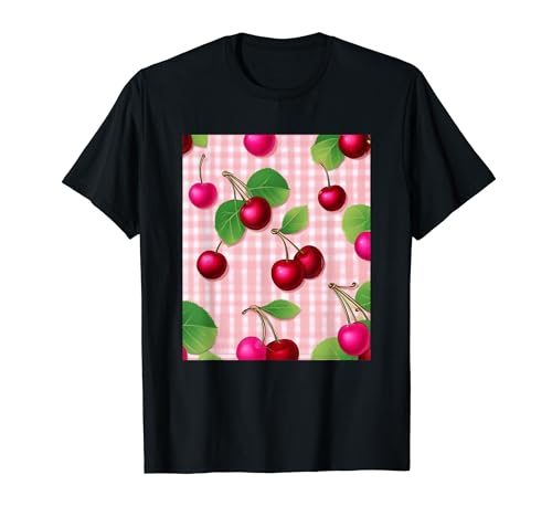 Cute Coquette Aesthetic Cherries Fruit Pink Plant Lover T-Shirt