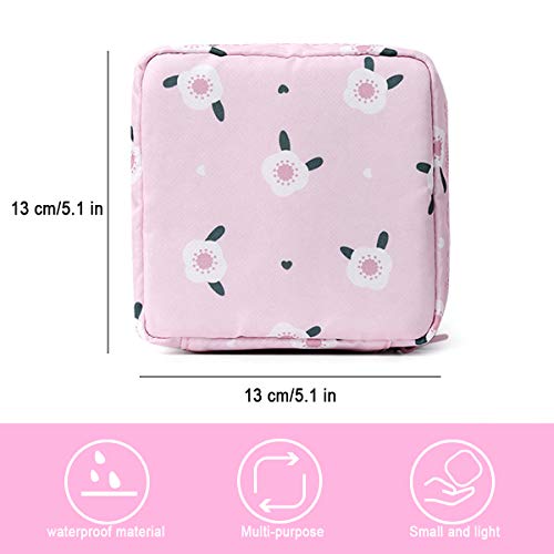 Sanitary Napkin Storage Bag,Menstrual Cup Pouch,Nylon Portable Sanitary Napkin Pads Storage Bags Feminine Menstruation First Period Bag for Teen Girls Women Ladies(2 Pack) …