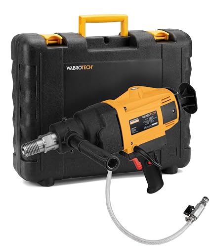 WABROTECH Carotteuse à Main 2300 W - Carotteuse Diamantée avec Disjoncteur PRCD - Carotteusee Mains Libres 1400 tr/min pour Forage à Eau et à Sec - Perceuse Diamantée Portable 230 V