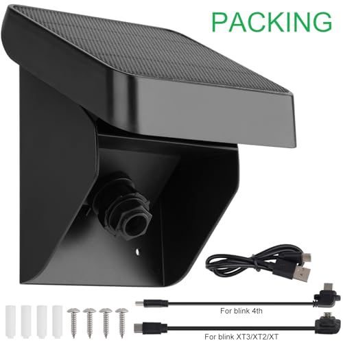 Image of Uogw Solar Panel Charging Mount Compatible with Blink Outdoor 4 (4th Gen) /Blink Outdoor XT3 /XT2 /XT Camera,IP67 Weatherproof,Internal 3300mAh Battery Continuously for 365 Days-Upgrade Adjustment Angle