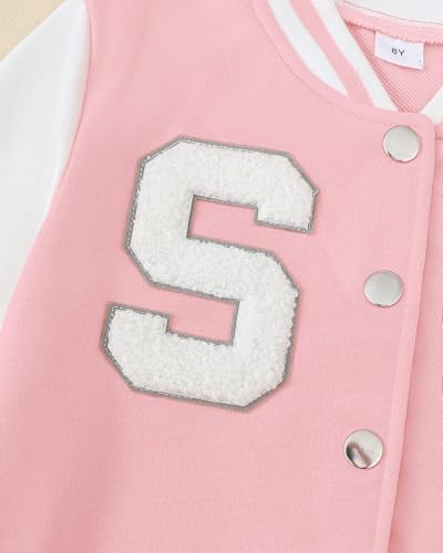Girls Baseball Varsity Jacket Kids Clothes Fall Winter Bomber Jackets Cute Clothes For Girl Size 8-124