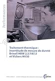 Traitement thermique - incertitude de mesure de dureté brinell hbw 2,5-187,5 et vickers hv30