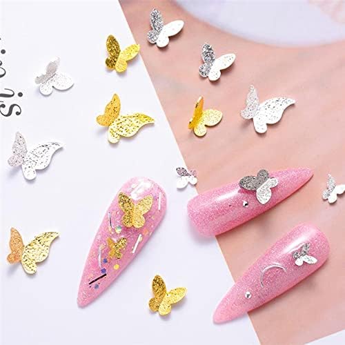 2 Boxes Sweet Nail Stud 3D Butterfly DIY Nail Art Charm Nail Art Decoration Nails Tips Beauty Accessories for Women Girls