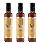 Jordan Olivenöl Bio Weißer Balsamico 250 ml – milder fruchtiger Essig aus Griechenland - handwerklich gereift in Eichenfässern - ohne Zusatz- & Konservierungsstoffe - GR-BIO-01 - vegan - 3er Pack