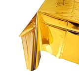 NIWWIN 2Pack Gold Foil Metallic Tinsel Tablecloth Table Cover Shiny Plastic Waterproof Tablecloth...