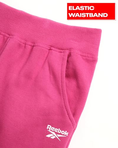 Reebok Girls' Sweatsuit - 2 Piece Performance Fleece Sweatshirt and Jogger Sweatpants - Active Set for Toddlers/Girls, 2T-6X4
