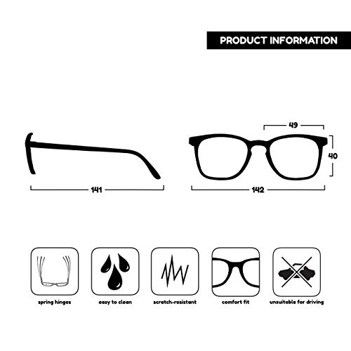 Opulize Bex 2 Pacco Uomo Occhiali da Lettura