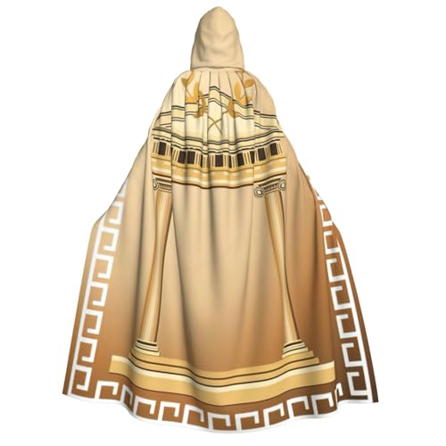 Cape à capuche unisexe cosplay sorcière avec imprimé grec et romain antique