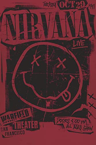 Nirvana Band Poster Homme T-Shirt Manches Courtes Rouge Regular/Coupe Standard - Les Beatles, Paul McCartney, John Lennon, RIngo Starr, George Harrison Nirvana Band Poster Homme T-Shirt Manches Courtes Rouge Regular/Coupe Standard – Image 4