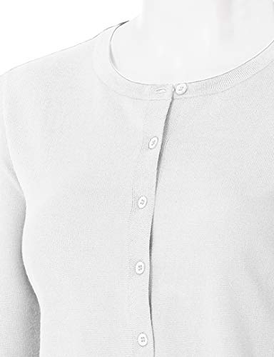 Image of Women's Long Sleeve Button Down Crew Neck Soft Knit Cardigan Sweater