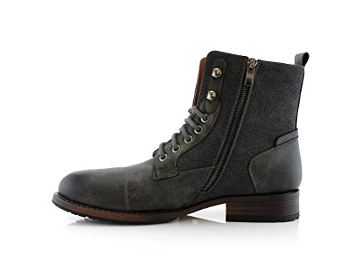 Polar Fox Mitch MPX808576 Mens Casual Cap Toe Boot Motorcycle Zipper Boots Men4