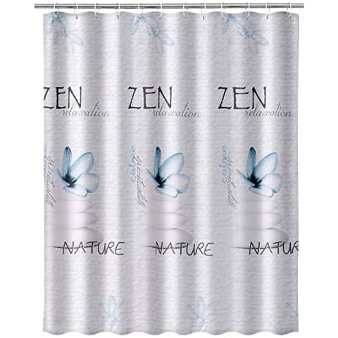 Dream Hogar - Cortina Zen Azul de poliéster Oriental para Cuarto de baño Cover