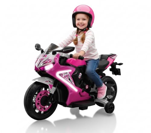 Kid Trax 6V Glow Electric Toddler Kids Motorcycle - Toddler Bike, Indoor/Outdoor Toys, Durable, LED Headlights and Body Light, Realistc Sounds, Kids...