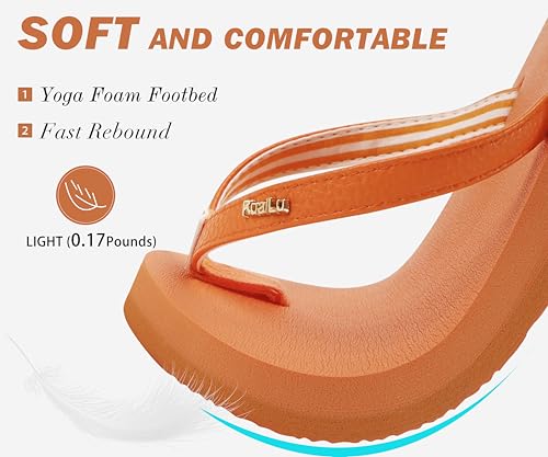 Image of KuaiLu Flip Flops for Women with Arch Support Summer Beach Thong Sandals