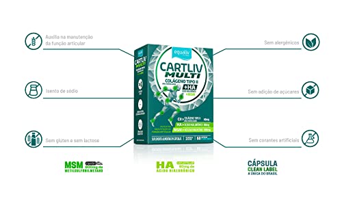 Kit 2x Equaliv Cartliv Multi 60 Cápsulas Colágeno Tipo 2 e Ácido Hialurônico