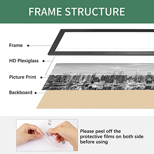 Giverny 8X24 Picture Frames Black 1 Pack, Wood 8X24 Panoramic Picture Frame, Showing 8X24 Pictures For Wall Mounting, Simple And Classic Style Suitable For Decorating Houses, Offices, Hotels #TOP2