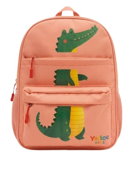 Peach Kid's Crocodile Print Backpack-image-40