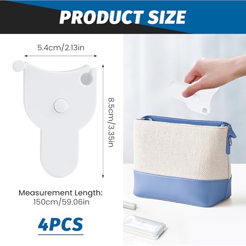 Set de 4 cintas métricas retráctiles para medir cuerpo miniatura 2