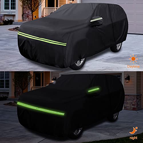 Image of Waterproof Car Covers Replace for 2013-2025 Infiniti QX60, 6 Layers All Weather Custom-fit Car Cover with Zipper Door & Windproof Bands for Snow Rain Dust Hail Protection