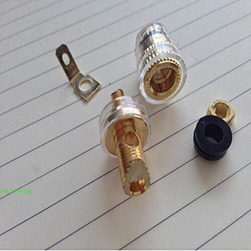 Davitu 40pcs/lot 300 pure copper binding post anti-oxidation crystal audio terminal block speaker terminal block speaker wire column - (Color: black)