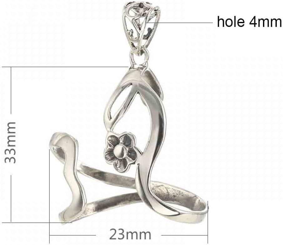 Thai Silver Pendant Blank for 23X33mm Irregular Cabochons Pendant Setting Jewelry Finding Component for Charm Necklace Making