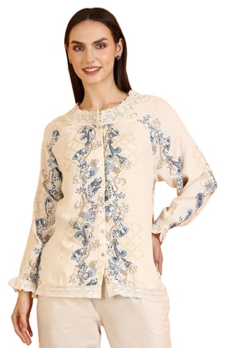 Chemise en lin de coton brodée femme carreaux blancs et bleus W