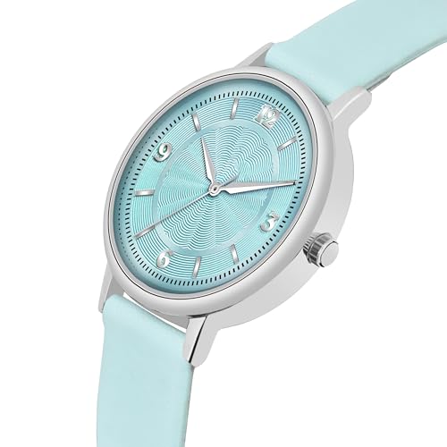 Image of Acnos 6 Colors Dial Leather Strap Quartz Analog Watch for Women - Classic & Stylish