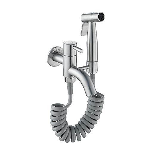 Kit de bidé para inodoro en acero inoxidable con manguera de 1,5m 2