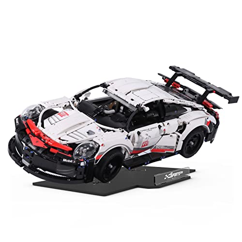 Acrylic Display Stand for Lego 42096 Technic Porsche 911 RSR Car Building Blocks Model,Transparent Clear Display Holder,Vertical Durable Stable Display Bracket (Stand Only, No Bricks)