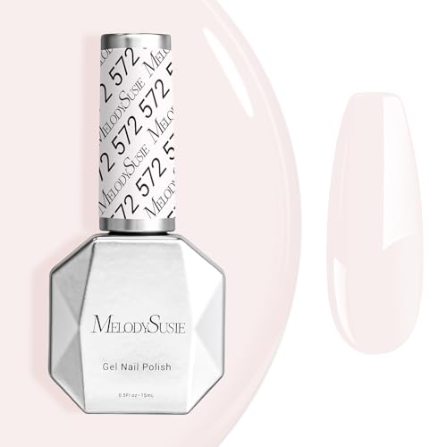 Image of MelodySusie Milky White Gel Nail Polish,0.5fl oz Nails Soak Off UV LED Pink White Gel Polish Gift for Women Nail Art Manicure Salon DIY Nail Design Decoration at Home-572-A2020