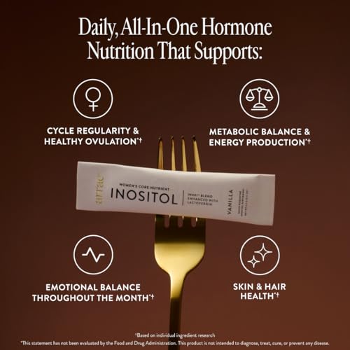 Image of Arrae Inositol Supplement for Women - Supports Healthy Hormonal Balance, Regular Cycles, & Ovarian Health - 40:1 Myo & D-Chiro Raton with Lactoferrin & Folate - Vanilla Flavor - 30 Pack