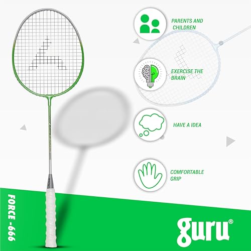 Image of GURU Force-666 Badminton Racket Pack of 1 for Men, Women Boys & Girls with Cover