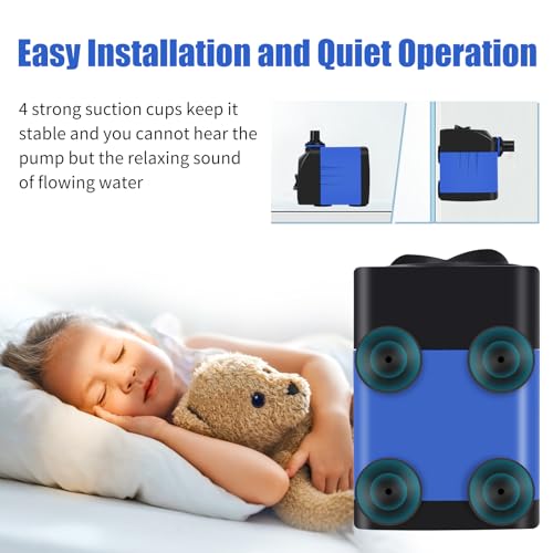 Image of AQUANEAT Small Fountain Pump, 160 GPH Mini Submersible Water Pump with 3.3 ft Tubing, for Aquarium Fish Tank, Pet Water Fountain, Hydroponics, Pond Waterfall Filter Pump