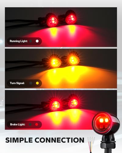 Image of Mini Led Turn Signals Motorcycle Blinkers 4LEDs Red Amber Rear Turn Signals universal bullet signal lights Fit for Honda Yamaha Suzuki Kawasaki Harley Chopper Bobber