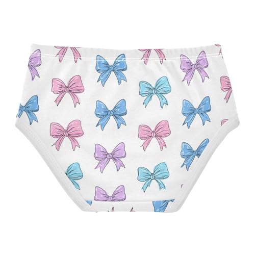 Wusikd Bows Ribbons (2) Girls' Underwear Cotton Girls Briefs Soft Toddler Underwear 2T2