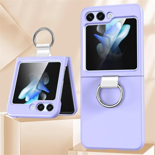 Coque Samsung Z Flip 3 violette rigide antichoc avec anneau