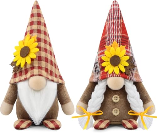 Godeufe Set di 2 Decorazioni Autunno Gnomi di Peluche Gnomo Home Decor per Casa Cucine