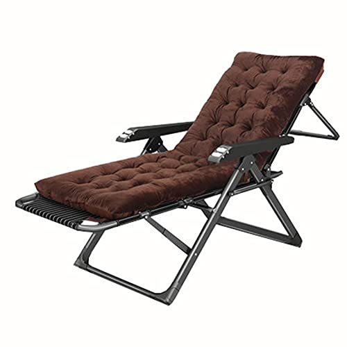 Chaise de patio inclinable café avec siège et dossier rembourrés