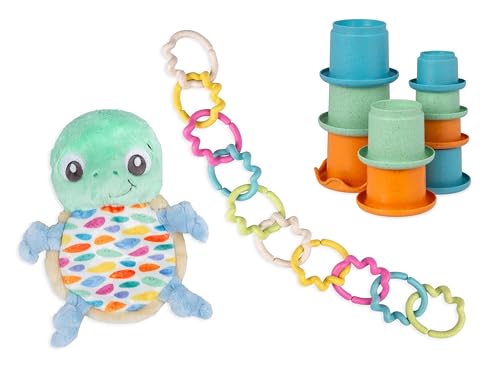 Peluche tortue Playgro anti-allergique en tissu recyclé pour la peau de bébé