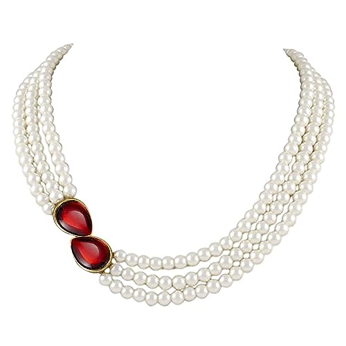 Image of Peora Faux Pearl Crystal Necklace & Jewellery Set Gift for Women